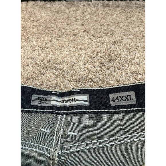 BKE Jeans Mens 44x38 Blue Denim Seth Boot Cut High Rise Buckle - Distressed - Picture 4 of 12